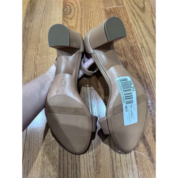 Naturalizer Nude Block Heel Sandals Size 12 Strappy Ankle Beige - Picture 5 of 10